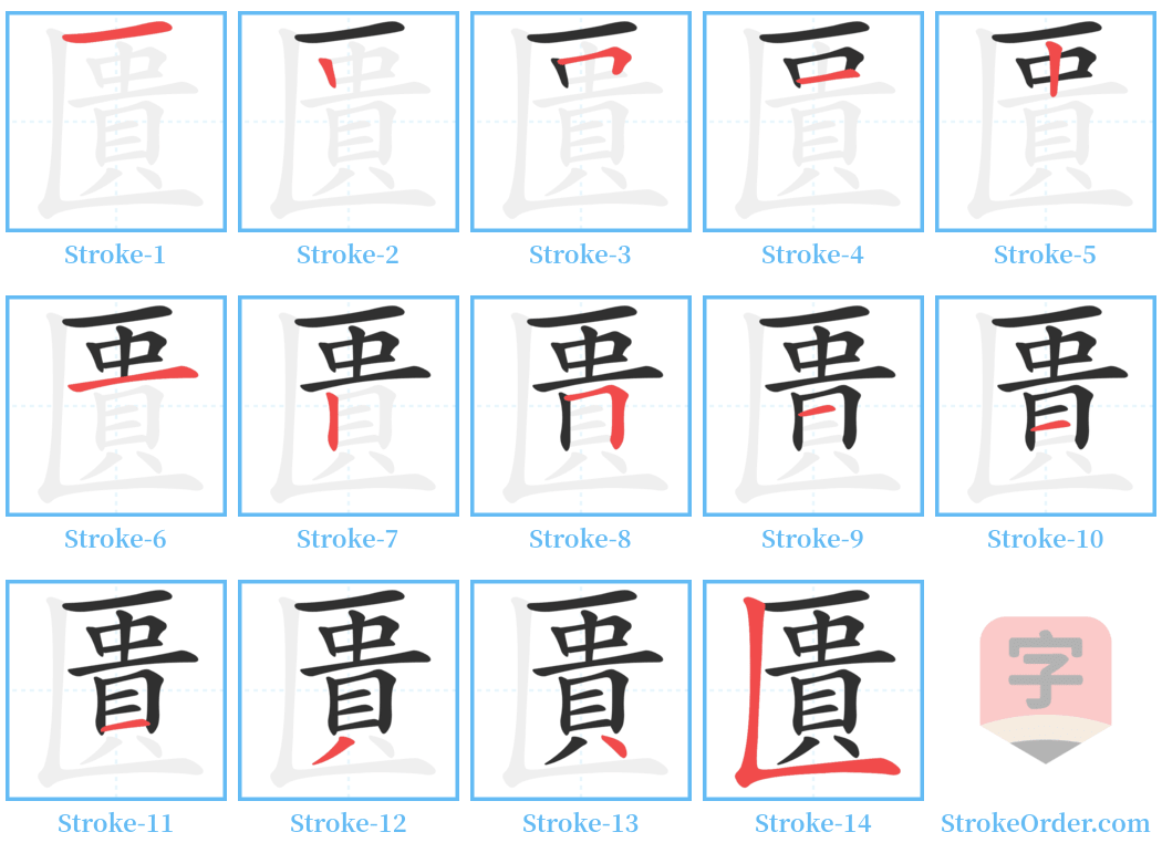 匱 Stroke Order Diagrams