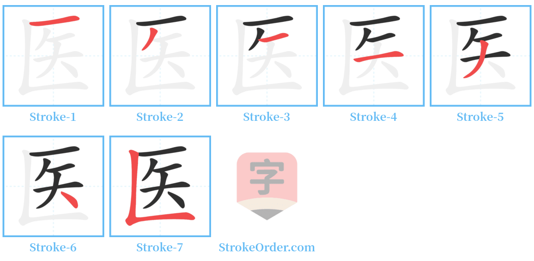 医 Stroke Order Diagrams