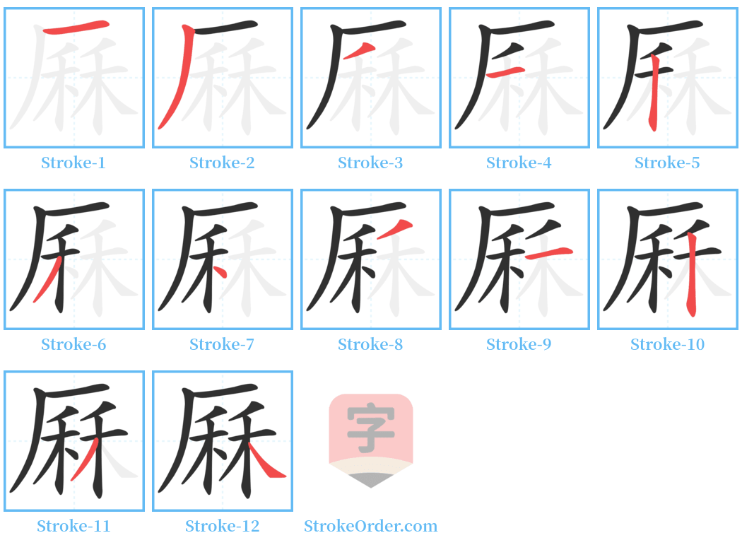 厤 Stroke Order Diagrams