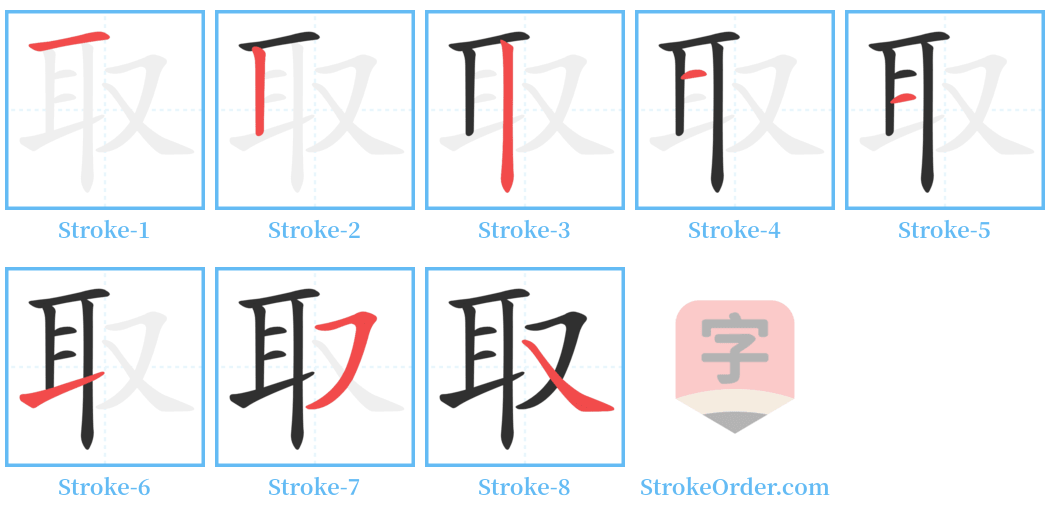 取 Stroke Order Diagrams