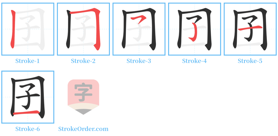 囝 Stroke Order Diagrams
