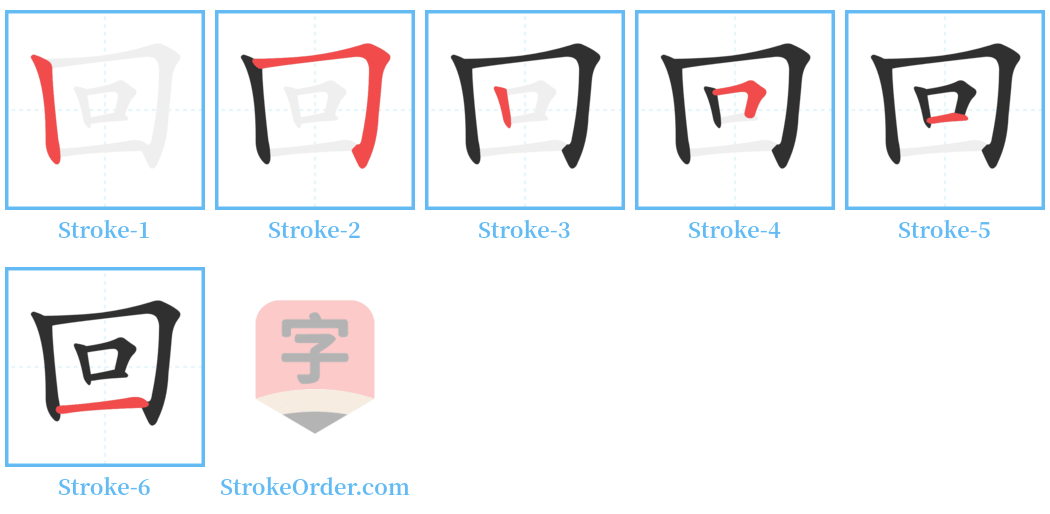 回 Stroke Order Diagrams
