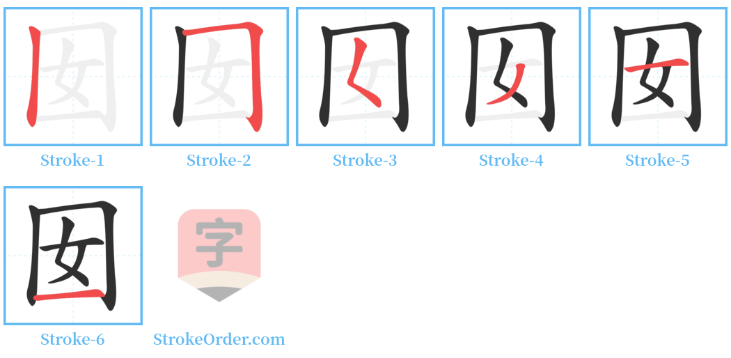 囡 Stroke Order Diagrams