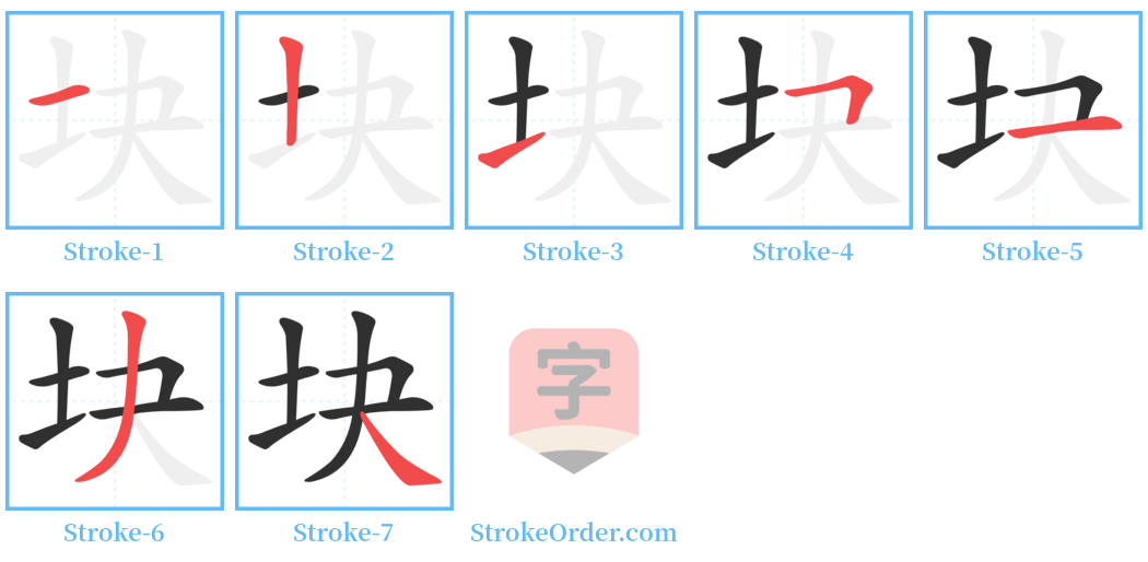 块 Stroke Order Diagrams