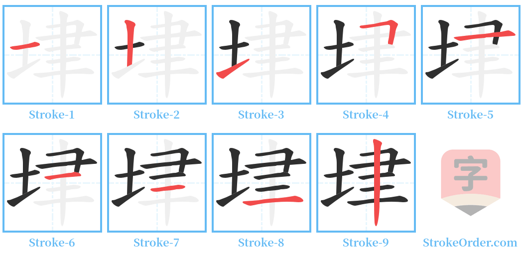 垏 Stroke Order Diagrams