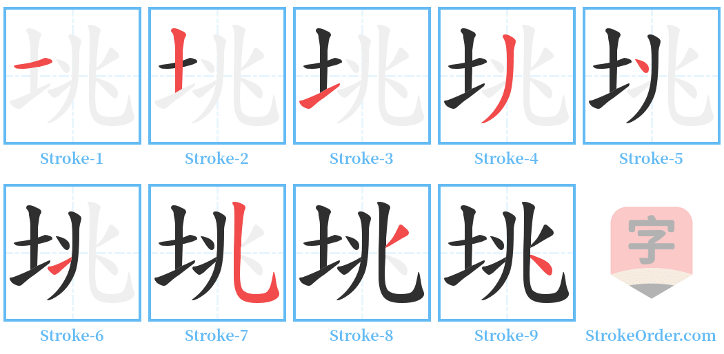 垗 Stroke Order Diagrams