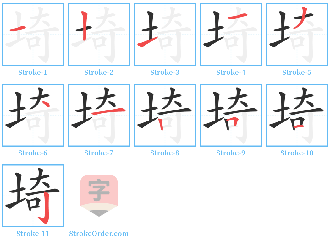 埼 Stroke Order Diagrams