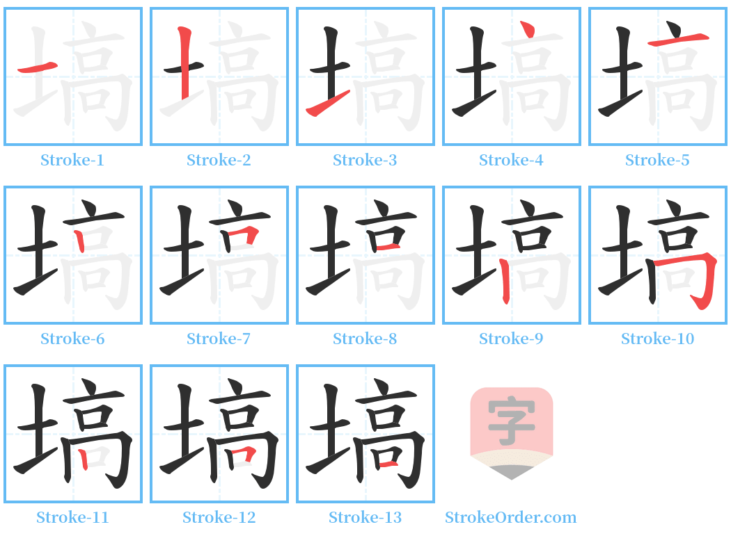 塙 Stroke Order Diagrams