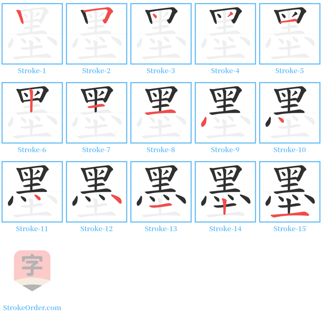 墨 Stroke Order Diagrams