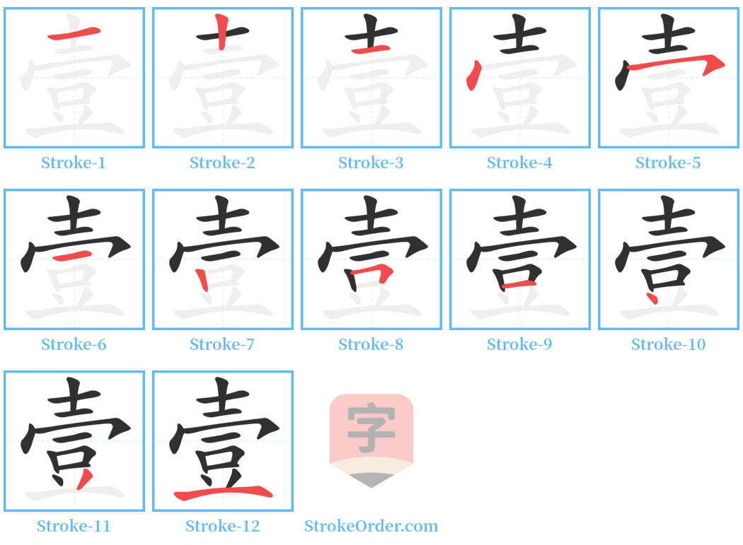 壹 Stroke Order Diagrams