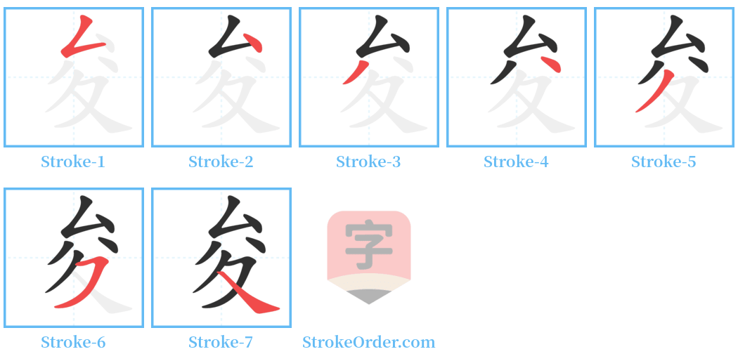 夋 Stroke Order Diagrams