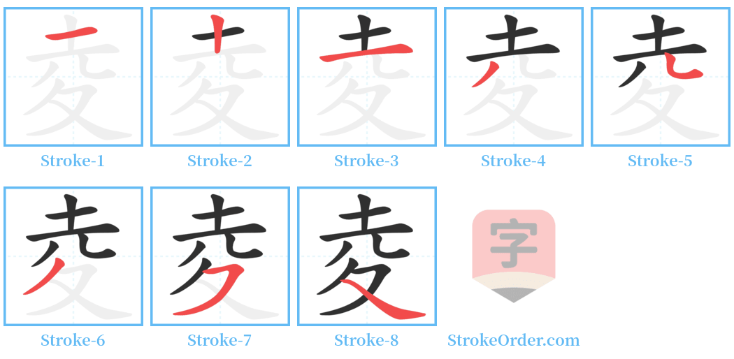 夌 Stroke Order Diagrams