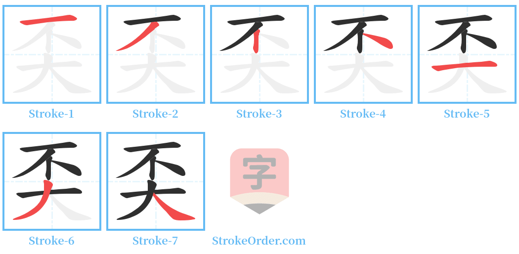 奀 Stroke Order Diagrams