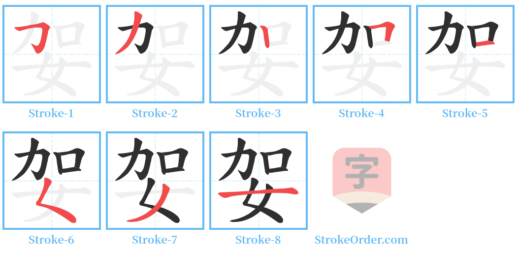 妿 Stroke Order Diagrams