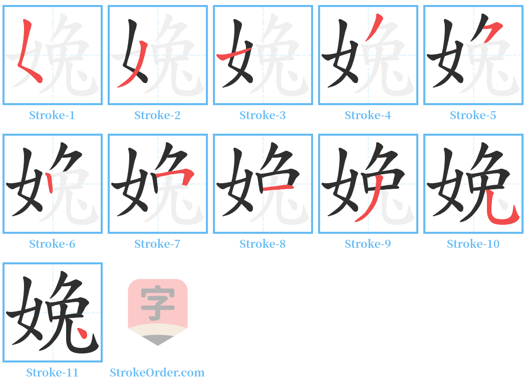 婏 Stroke Order Diagrams