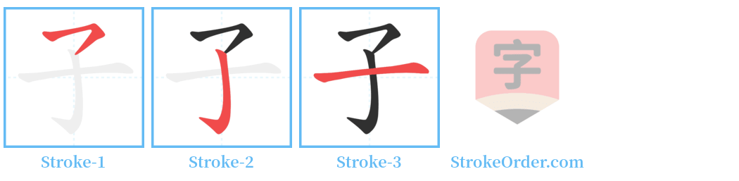 子 Stroke Order Diagrams