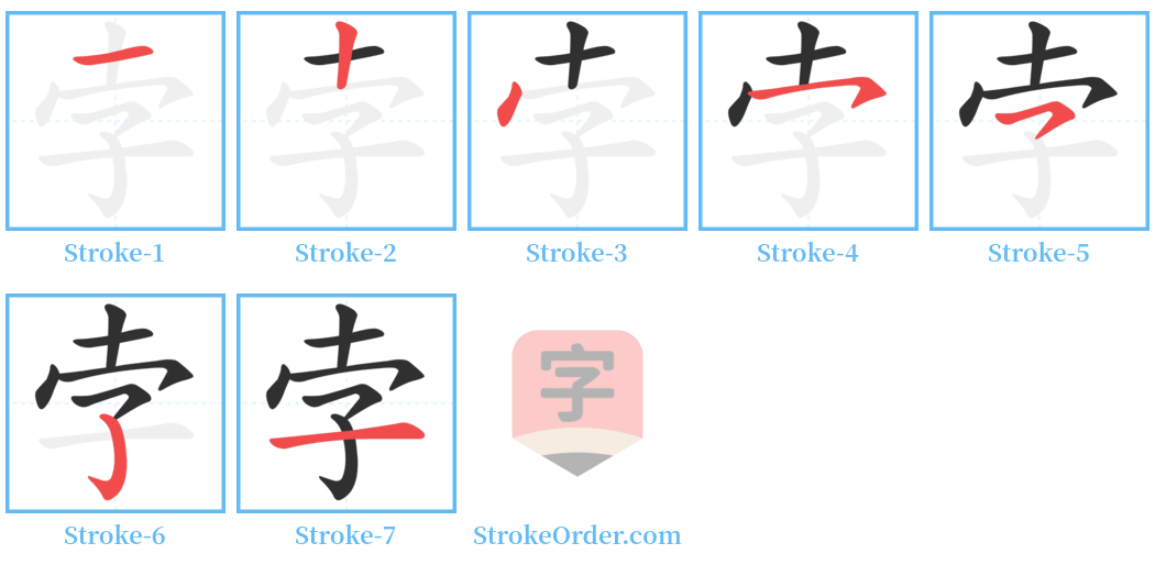 孛 Stroke Order Diagrams