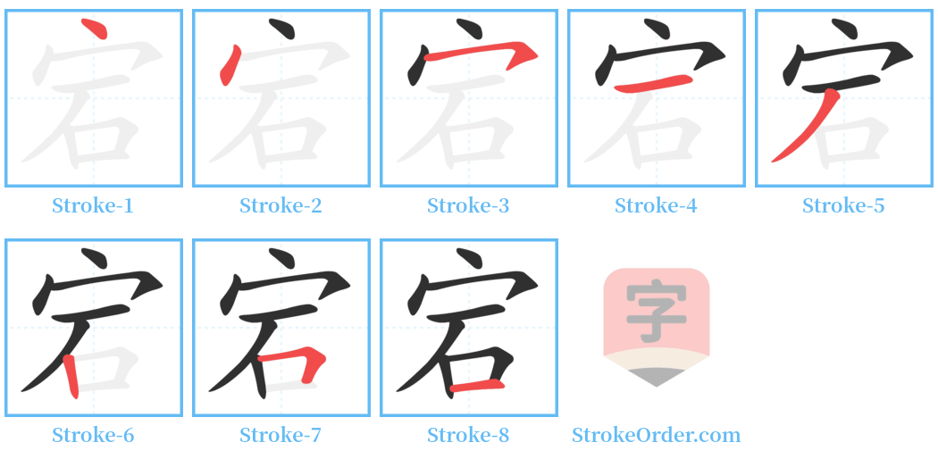 宕 Stroke Order Diagrams