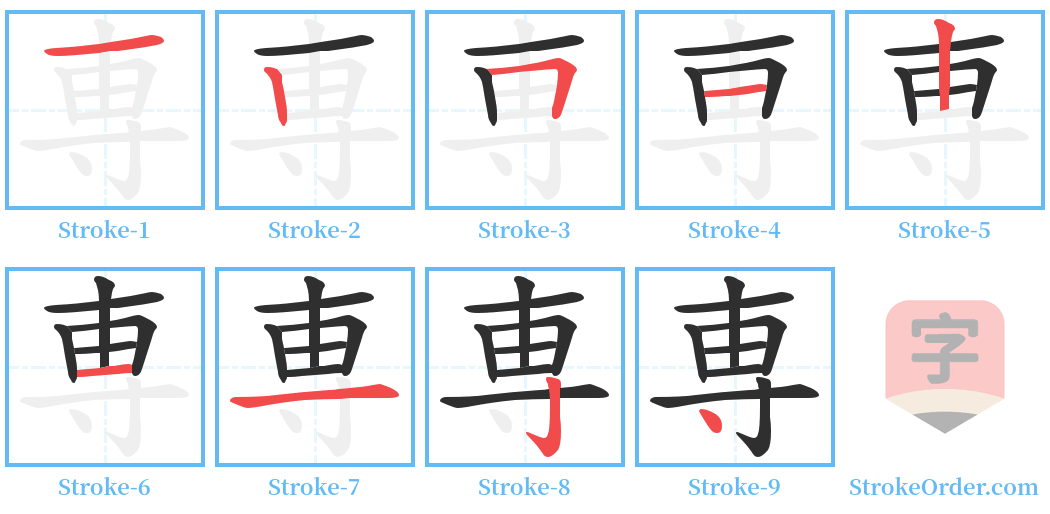 専 Stroke Order Diagrams