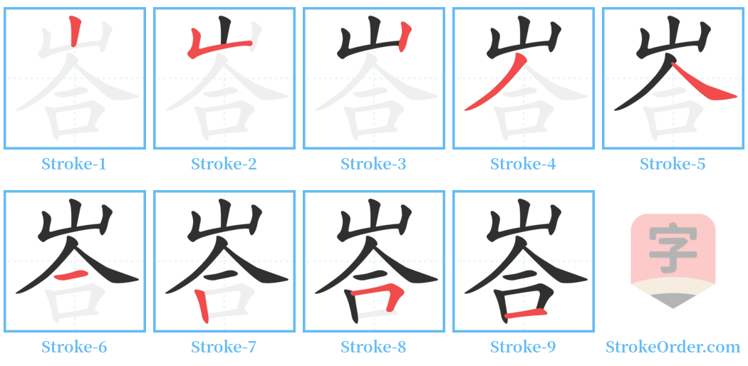 峇 Stroke Order Diagrams