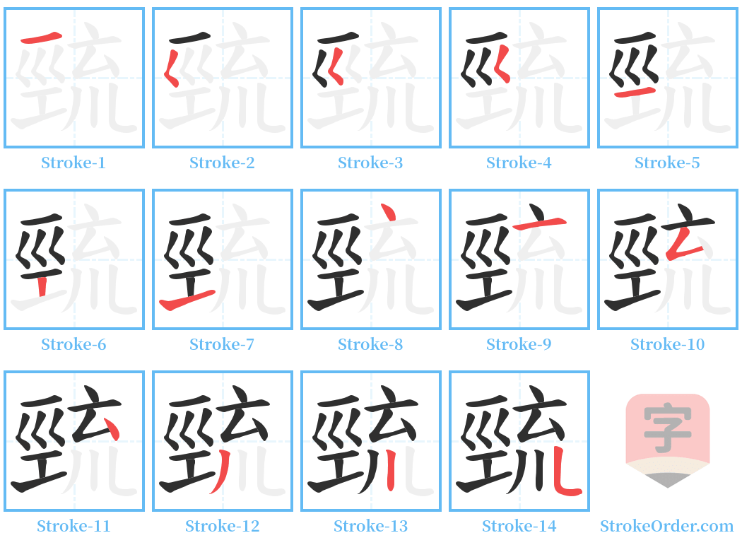 巰 Stroke Order Diagrams