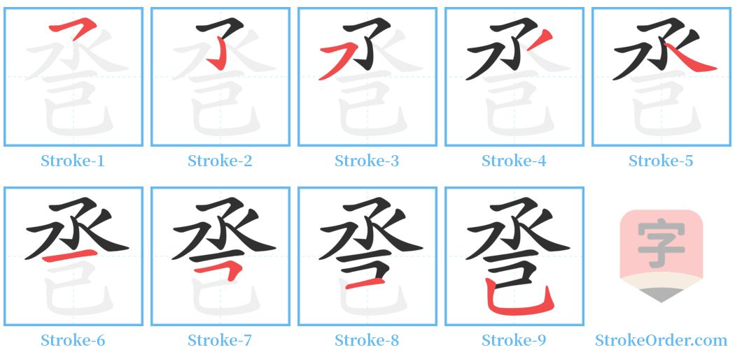 巹 Stroke Order Diagrams