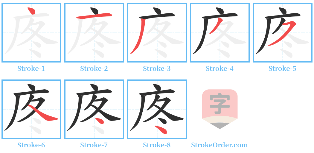 庝 Stroke Order Diagrams