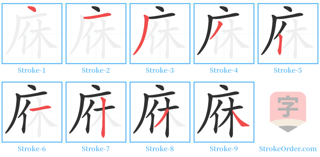 庥 Stroke Order Diagrams