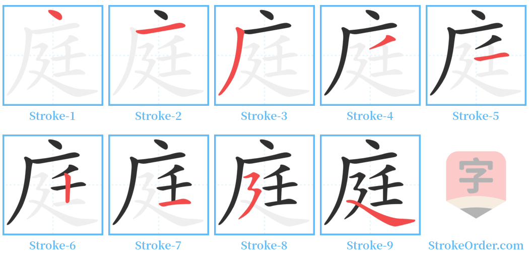 庭 Stroke Order Diagrams
