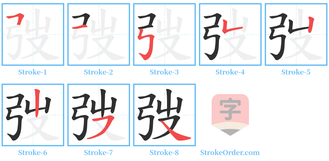弢 Stroke Order Diagrams