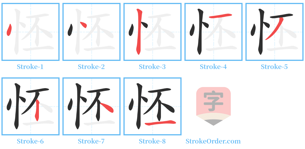 怌 Stroke Order Diagrams