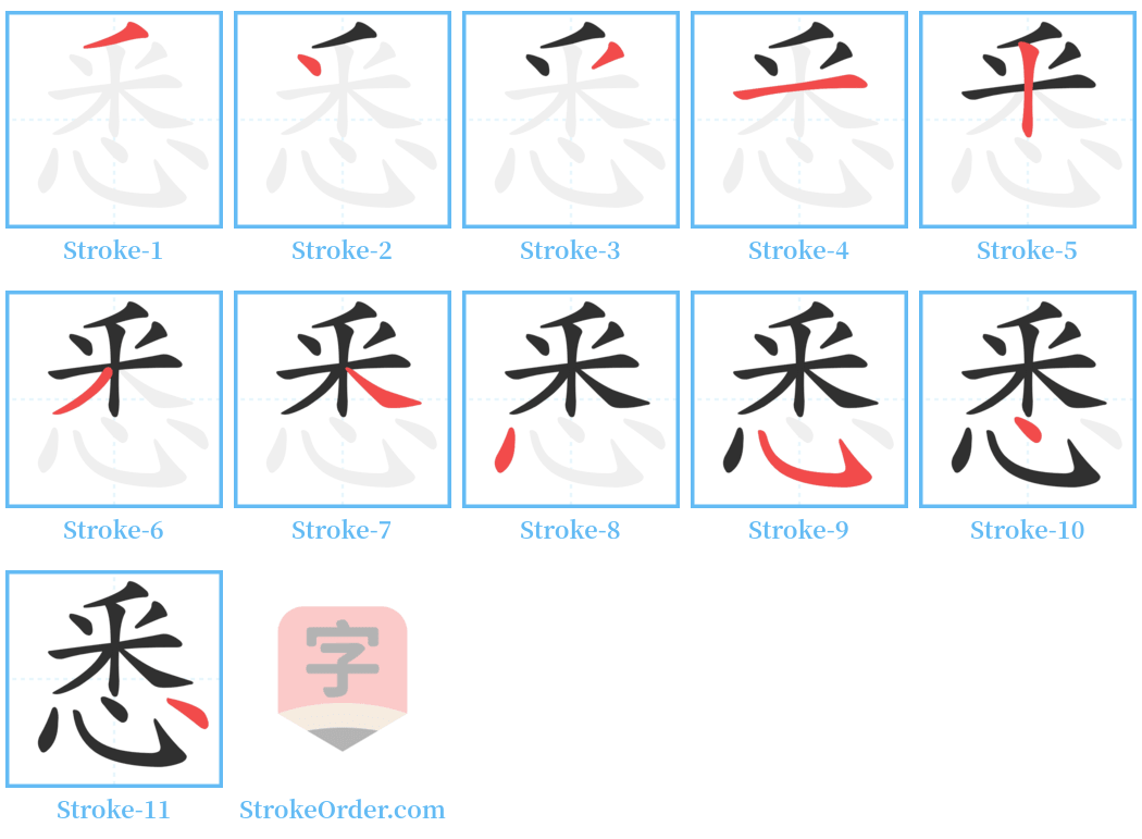 悉 Stroke Order Diagrams