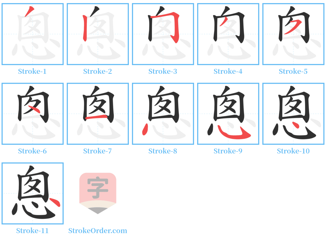 悤 Stroke Order Diagrams