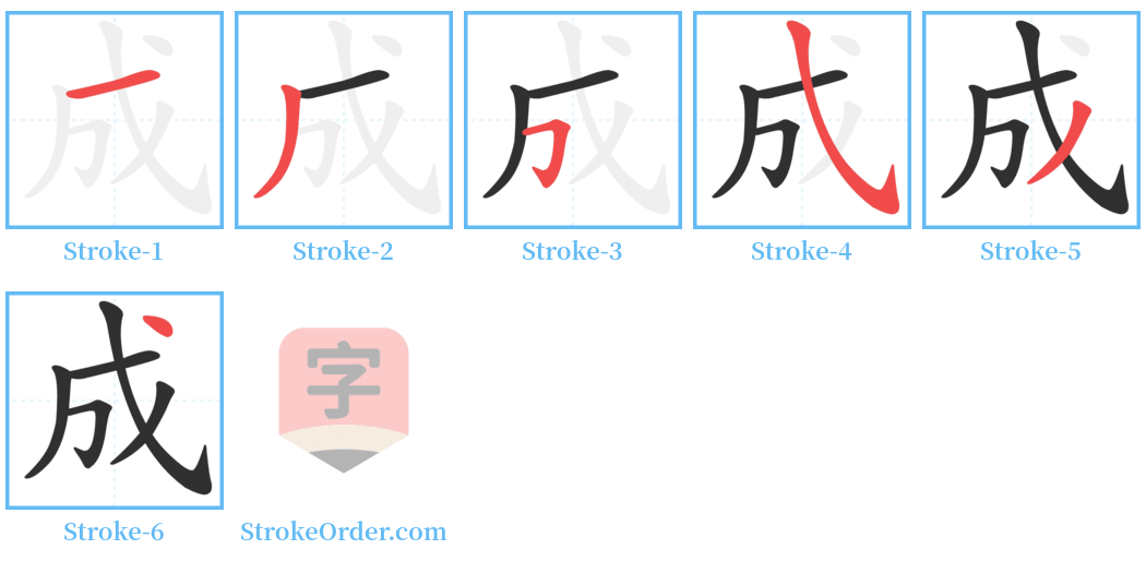 成 Stroke Order Diagrams