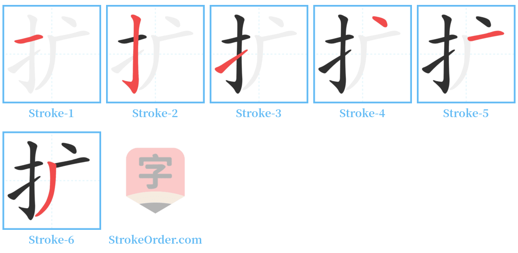 扩 Stroke Order Diagrams