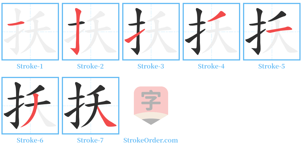 扷 Stroke Order Diagrams