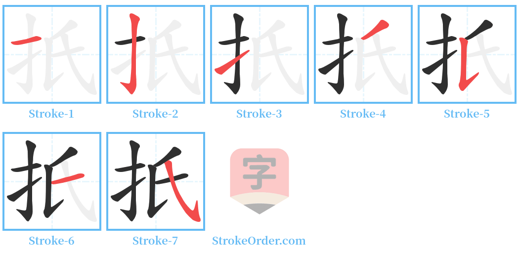 扺 Stroke Order Diagrams