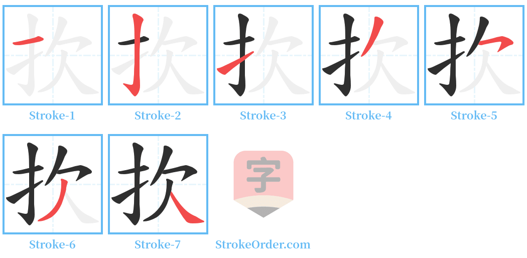 扻 Stroke Order Diagrams