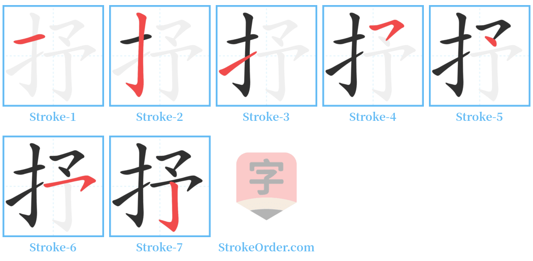 抒 Stroke Order Diagrams