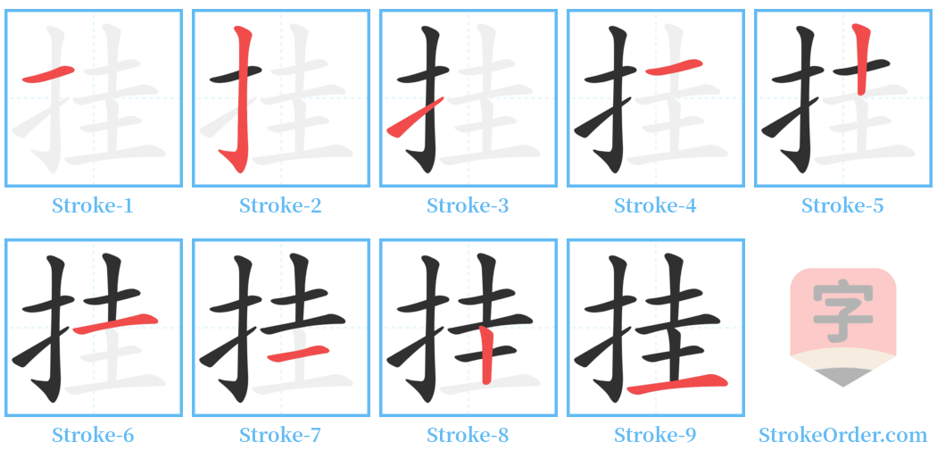 挂 Stroke Order Diagrams