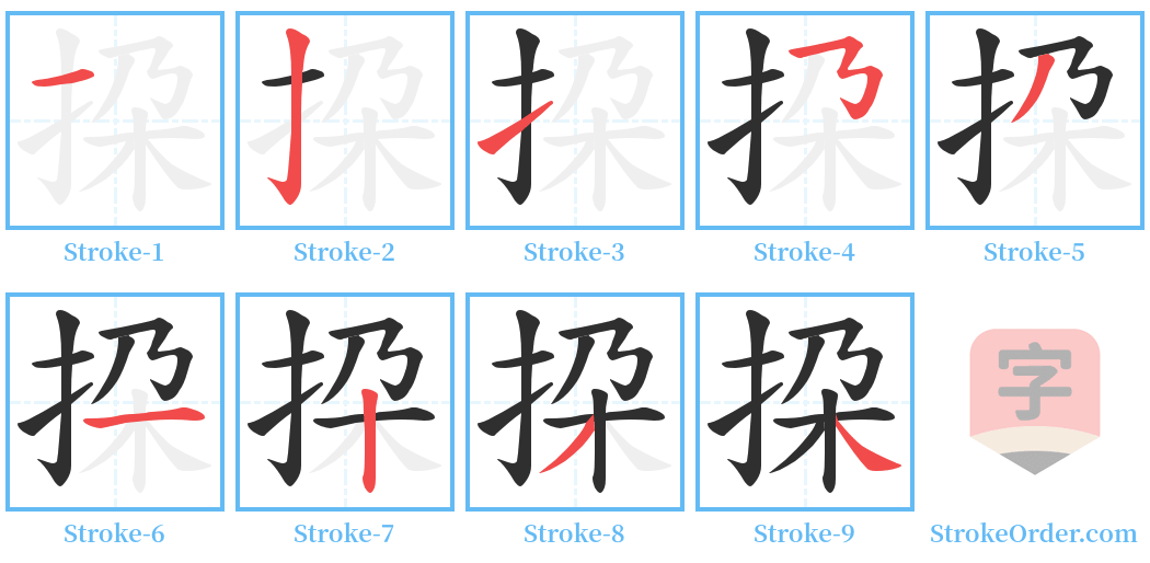 挅 Stroke Order Diagrams
