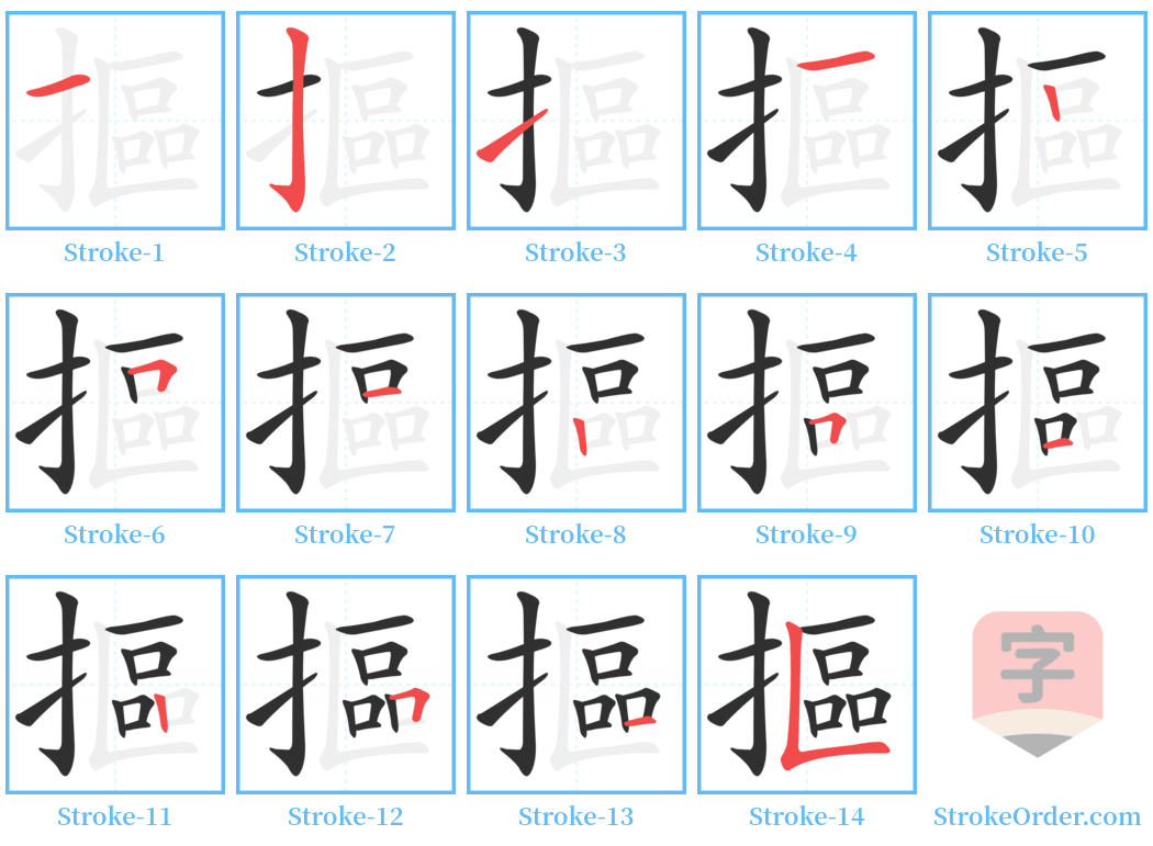 摳 Stroke Order Diagrams