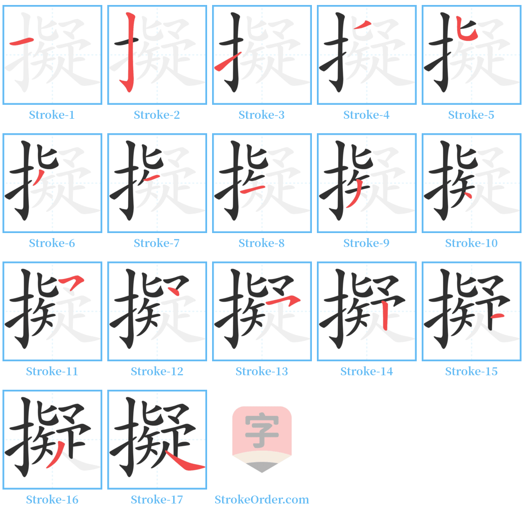 擬 Stroke Order Diagrams