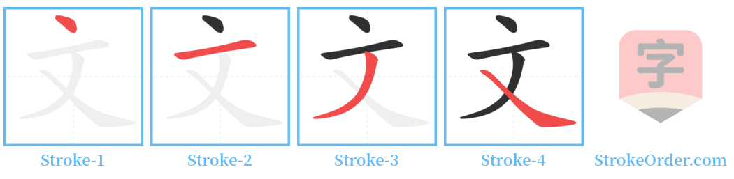 文 Stroke Order Diagrams