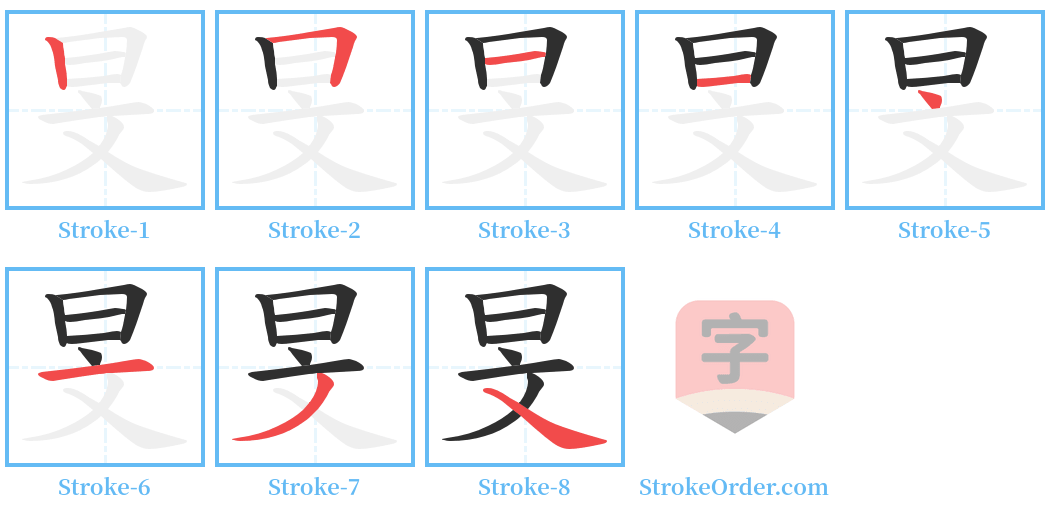 旻 Stroke Order Diagrams