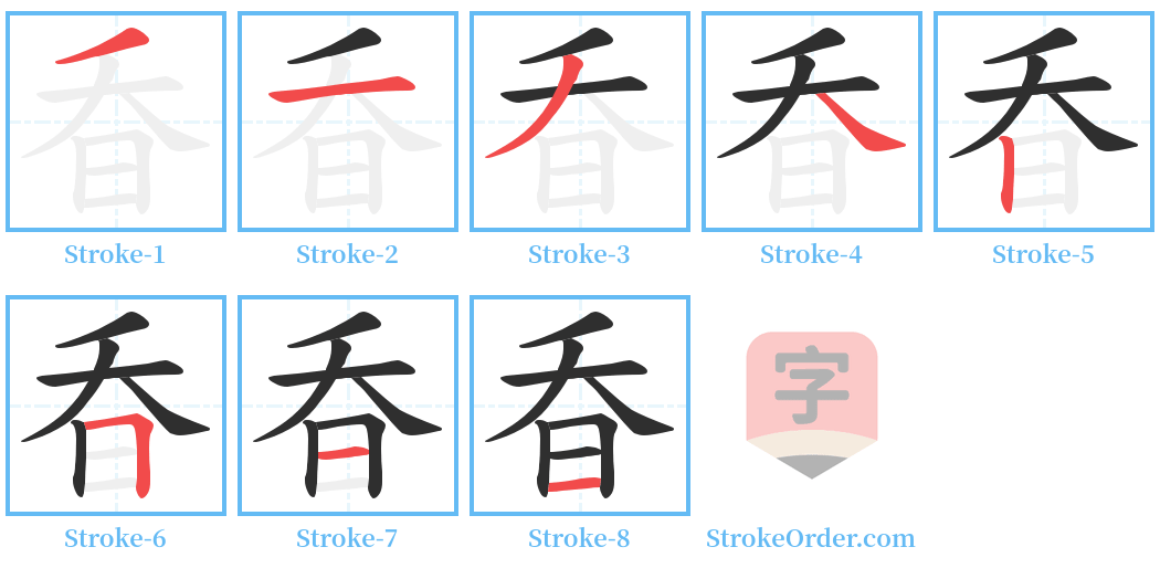 昋 Stroke Order Diagrams