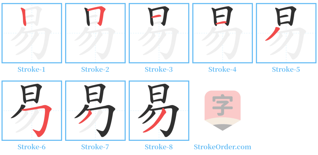易 Stroke Order Diagrams