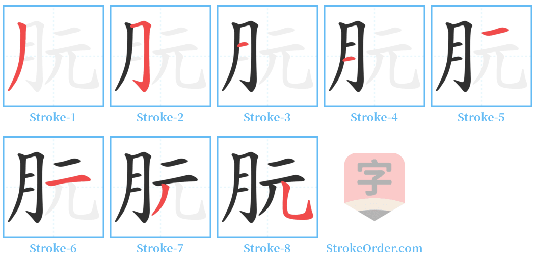 朊 Stroke Order Diagrams