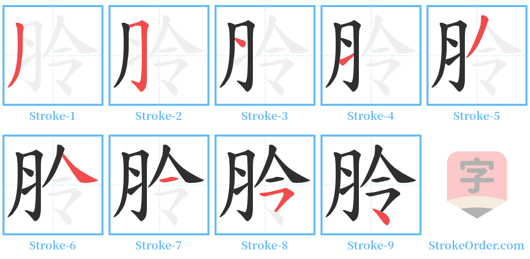 朎 Stroke Order Diagrams