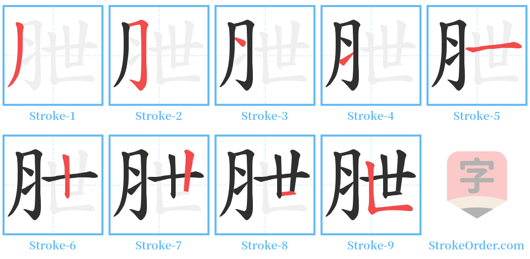 朑 Stroke Order Diagrams